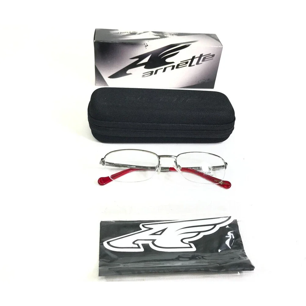 Arnette Eyeglasses Frames MOD.6084 502 Silver Half Rim Square 52-18-135